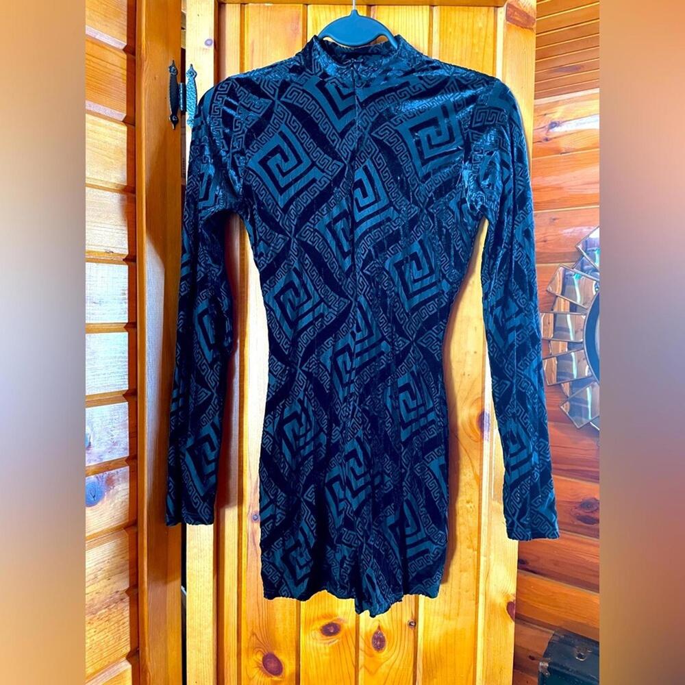 Philosophy‎ Blue Long Sleeve Bodycon Dress Mock Neck